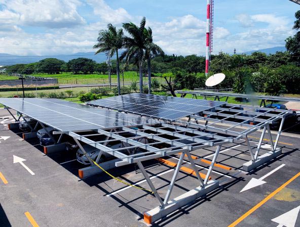 Solar canopy mounting system