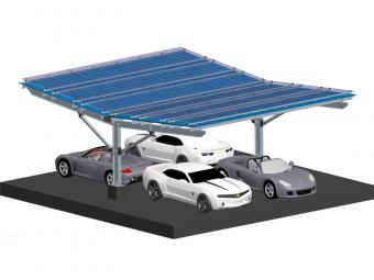 碳钢太阳能防水车棚支架系统