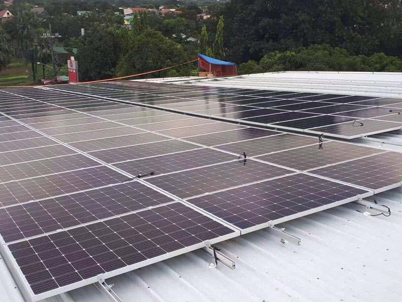 浙江舟山14.4Mw彩钢瓦屋顶项目选用了福建安泰新能源太阳能支架